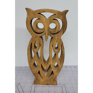 Wood Owl - Hand carved 12” H X 5.5” W